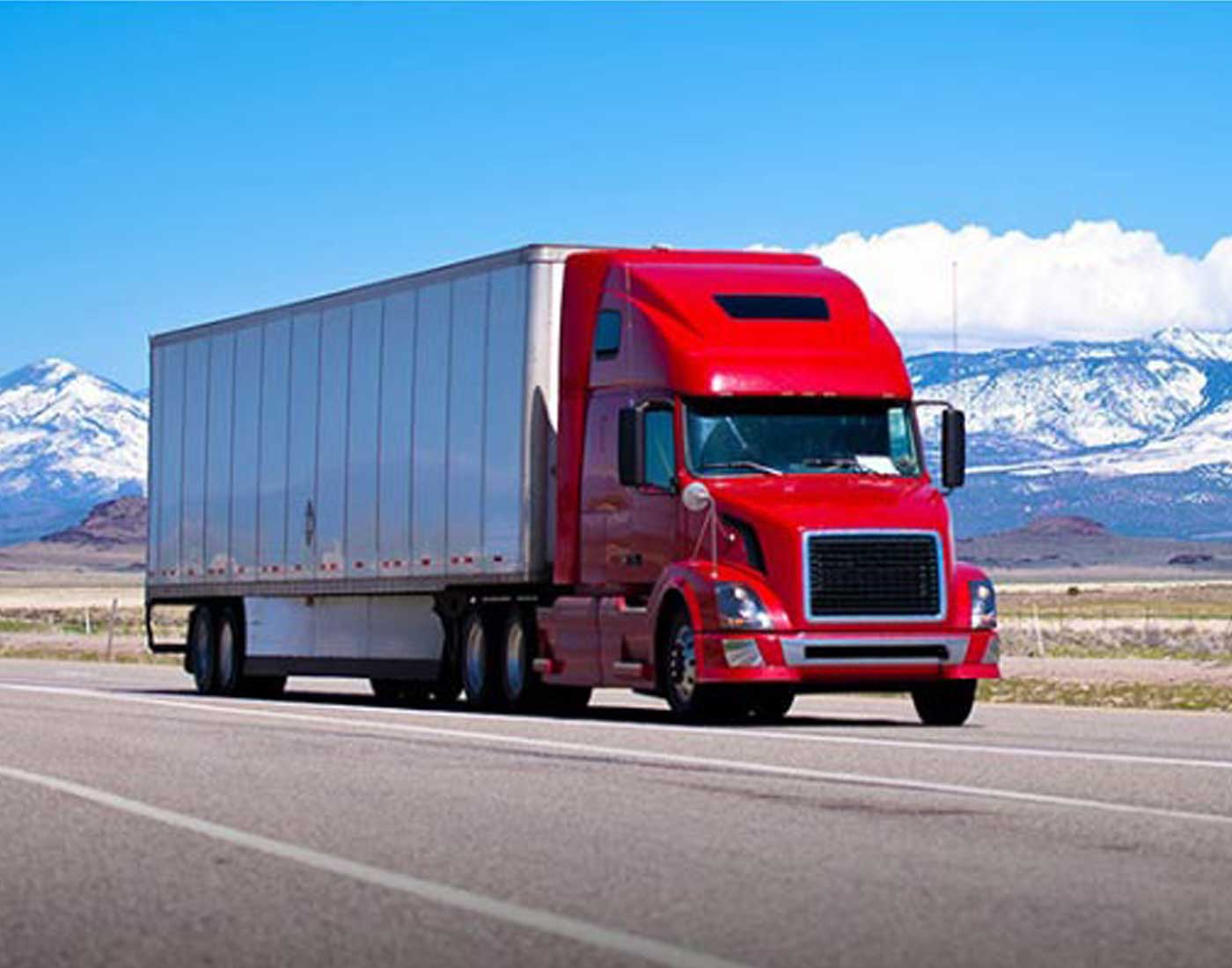 Red semi truck